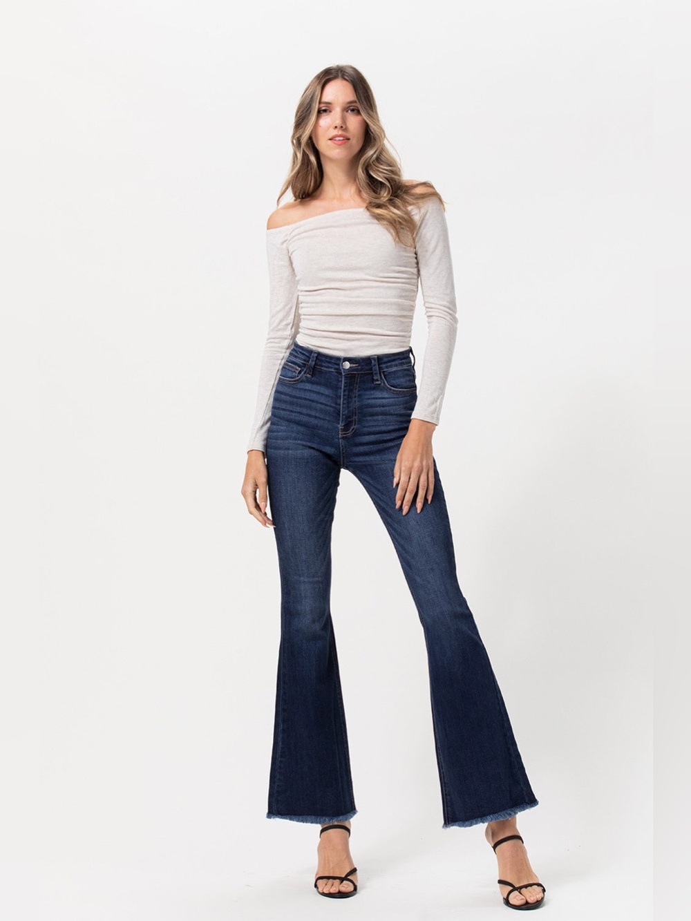 Petra 153 Dark Blue High-Rise Flared Jeans - Women Sz 3/25